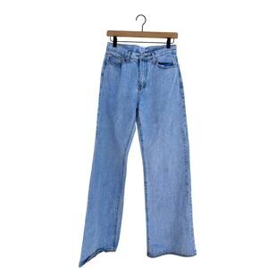 Princess Polly Wide Leg Jeans, Light‎ Wash, Size 4